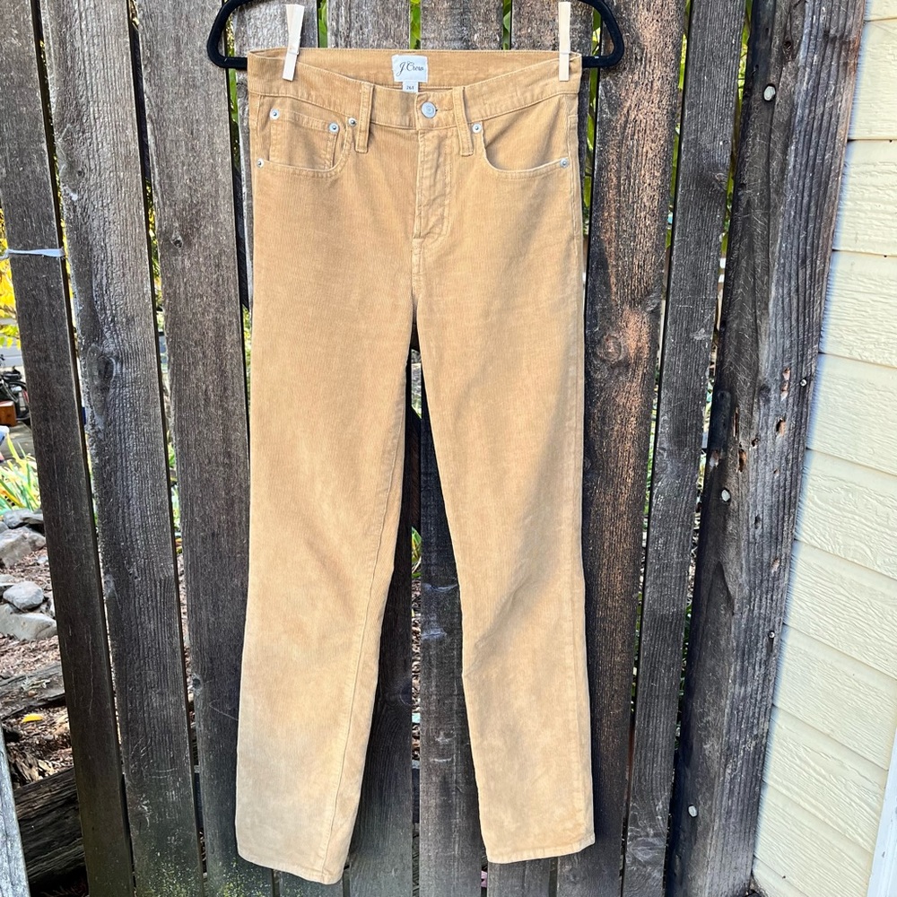 J Crew Wm’s Corduroy Vintage Slim Straight Pants in Tan #AC336 Sz 26 Tall
